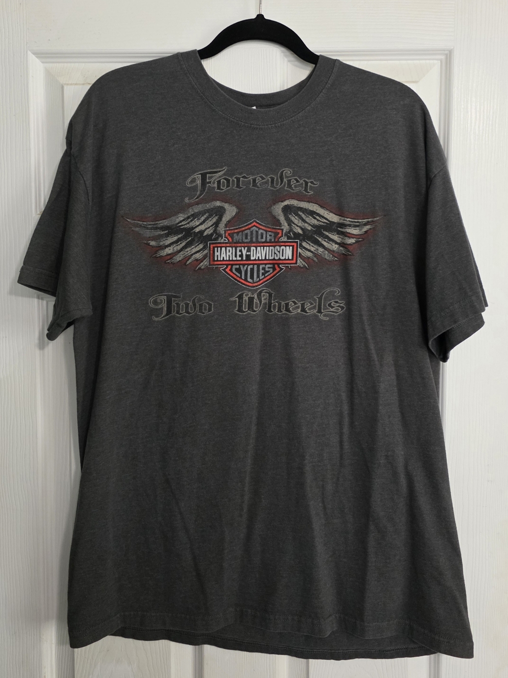 Gasoline Alley Harley-Davidson Charcoal Gray Winged Logo Short Sleeve Tee